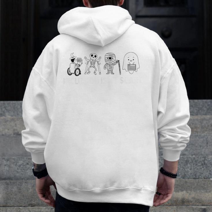 Inclusion Isn't Scary Halloween SLP Sped Teacher Unity Day Men Zip Up Hoodie Back Print, funny design
