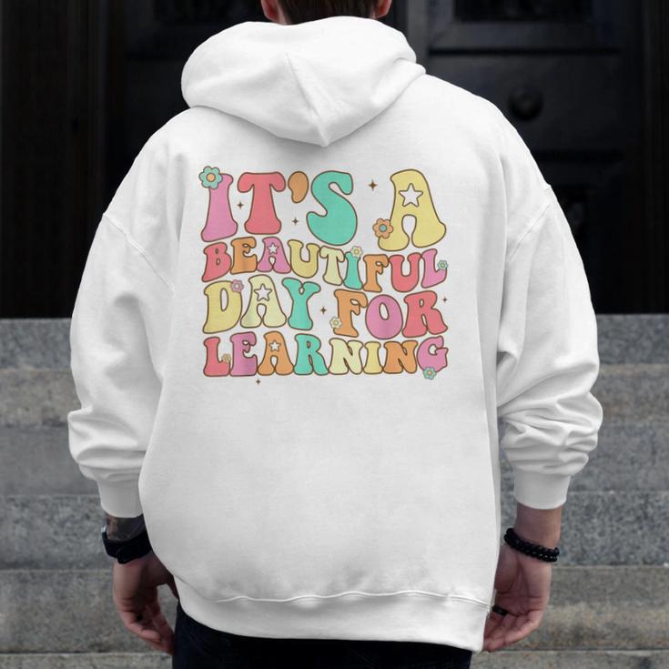 It's Beautiful Day For Learning Retro Teacher Students Women Men Zip Up Hoodie Back Print, funny design It's Beautiful Day For Learning Retro Teacher Students Women Men Zip Up Hoodie Back Print, funny design