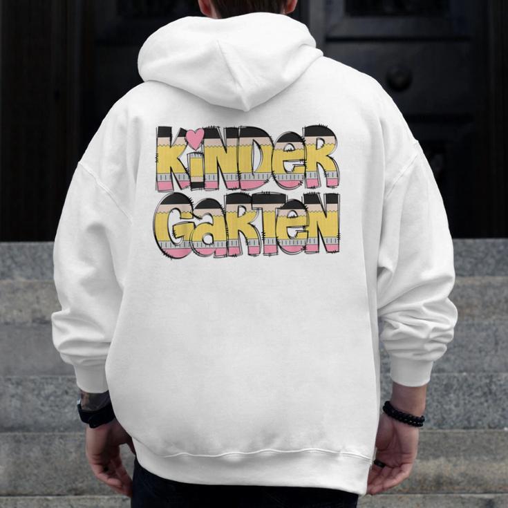Kindergarten Pencil First Day Of School Teacher Toddler Kids Men Zip Up Hoodie Back Print, funny design Kindergarten Pencil First Day Of School Teacher Toddler Kids Men Zip Up Hoodie Back Print, funny design