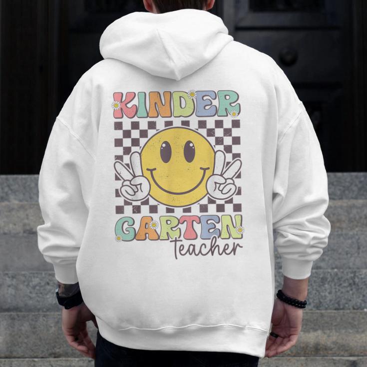 Kindergarten Teacher Team Hippie Smile Face Back To School Men Zip Up Hoodie Back Print, funny design Kindergarten Teacher Team Hippie Smile Face Back To School Men Zip Up Hoodie Back Print, funny design