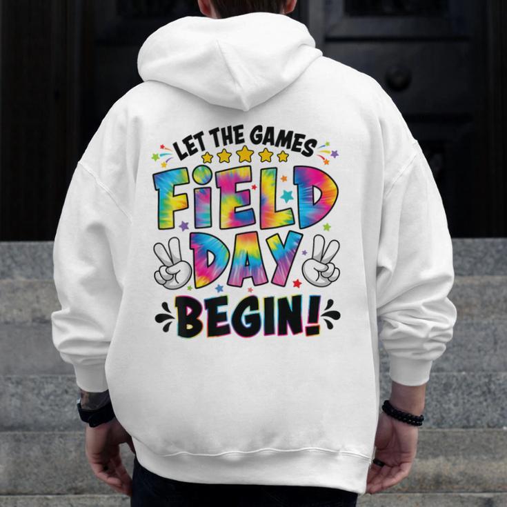 Let The Games Field Day Begin Tie Dye Adults Teacher Kids Men Zip Up Hoodie Back Print, funny design Let The Games Field Day Begin Tie Dye Adults Teacher Kids Men Zip Up Hoodie Back Print, funny design