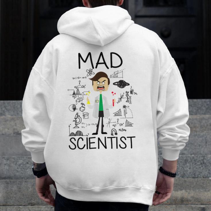 Mad Scientist Shirt Kids Boys Youth Science Teacher Men Zip Up Hoodie Back Print, Science Teacher Gifts, funny design