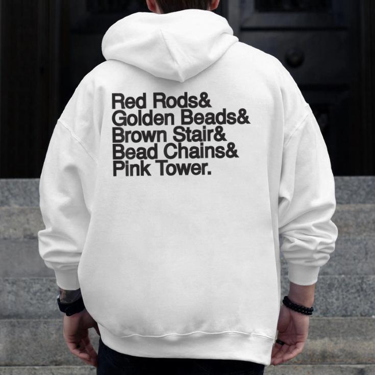 Montessori Helvetica Education Teacher Men Zip Up Hoodie Back Print, funny design