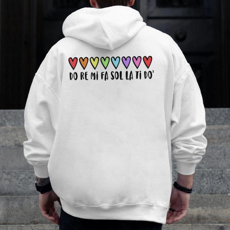 Music Teacher Hearts Music Teaching Men Zip Up Hoodie Back Print, funny design