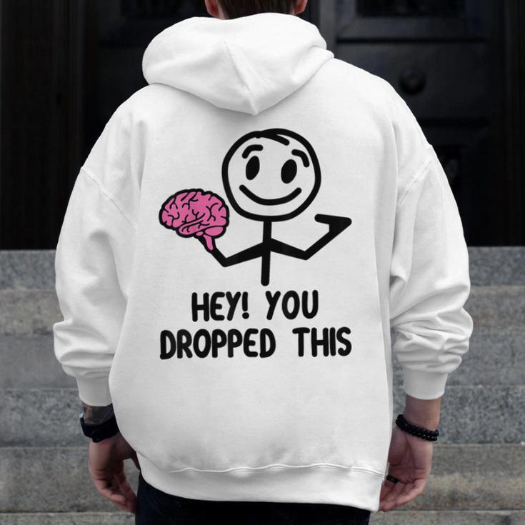Nerdy Hey You Dropped This Brain Math Teacher Men Zip Up Hoodie Back Print, funny design Nerdy Hey You Dropped This Brain Math Teacher Men Zip Up Hoodie Back Print, funny design