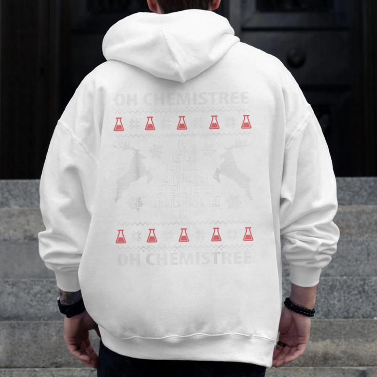 Oh Chemistree Ugly Christmas Sweater Science Student Teacher Men Zip Up Hoodie Back Print, Science Teacher Gifts, funny design Oh Chemistree Ugly Christmas Sweater Science Student Teacher Men Zip Up Hoodie Back Print, Science Teacher Gifts, funny design