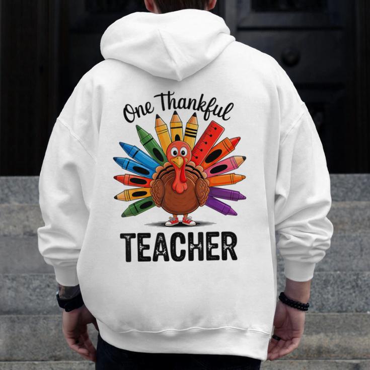 One Thankful Teacher Thanksgiving TurkeyCute Pencil Men Zip Up Hoodie Back Print, funny design One Thankful Teacher Thanksgiving TurkeyCute Pencil Men Zip Up Hoodie Back Print, funny design