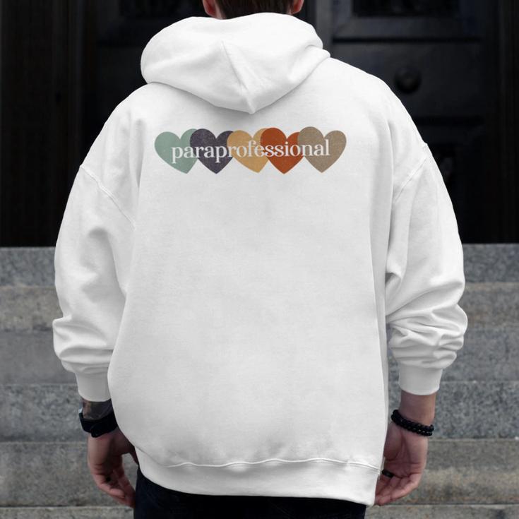 Paraprofessional Teacher Hearts Back To School Teach Rainbow Men Women Kids Men Zip Up Hoodie Back Print, funny design Paraprofessional Teacher Hearts Back To School Teach Rainbow Men Women Kids Men Zip Up Hoodie Back Print, funny design