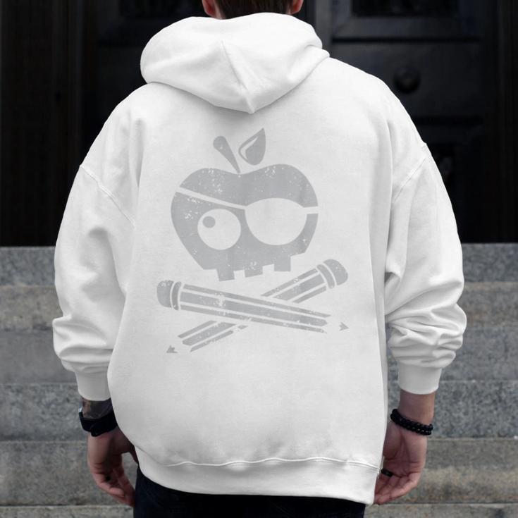 Pirate Teacher Men Zip Up Hoodie Back Print, funny design Pirate Teacher Men Zip Up Hoodie Back Print, funny design