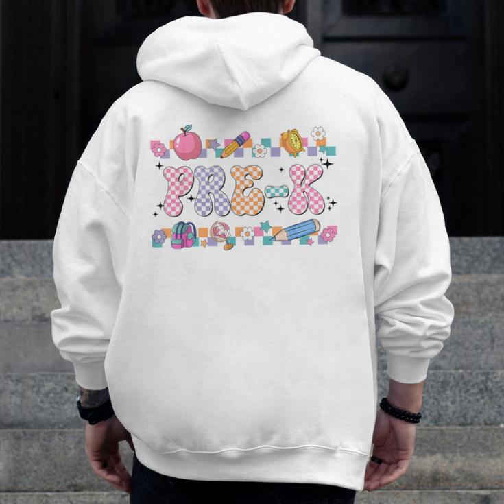 Pre-K Back To School Teachers Kids 1st Day Of School Men Zip Up Hoodie Back Print, funny design Pre-K Back To School Teachers Kids 1st Day Of School Men Zip Up Hoodie Back Print, funny design