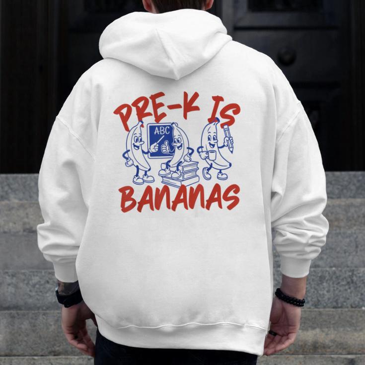 Pre-K Is Bananas Teacher Back To School Chaos Coordinator Men Zip Up Hoodie Back Print, funny design
