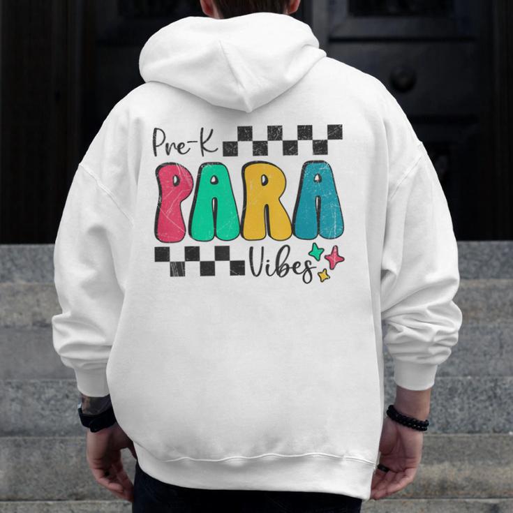 Pre-K Paraprofessional Teacher Back To School Vibes Men Zip Up Hoodie Back Print, funny design Pre-K Paraprofessional Teacher Back To School Vibes Men Zip Up Hoodie Back Print, funny design