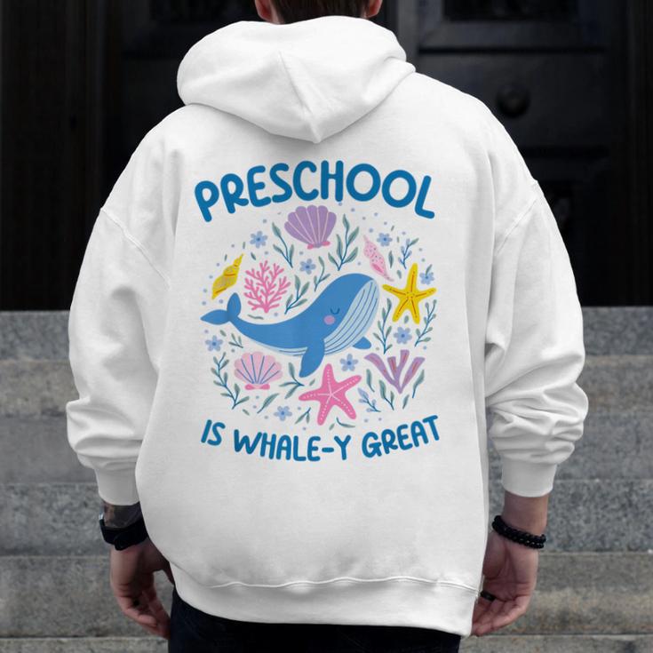 Preschool Is Whale-y Great Preschool Teacher Men Zip Up Hoodie Back Print, funny design Preschool Is Whale-y Great Preschool Teacher Men Zip Up Hoodie Back Print, funny design
