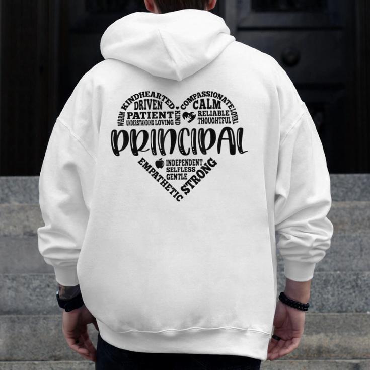 Principal Heart Life School Principal Teacher Appreciation Men Zip Up Hoodie Back Print, funny design Principal Heart Life School Principal Teacher Appreciation Men Zip Up Hoodie Back Print, funny design