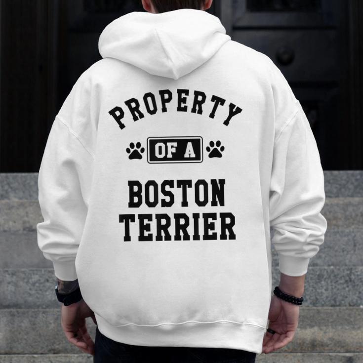 Property Of Boston Terrier Boston Terrier Shirt Men Zip Up Hoodie Back Print, funny design
