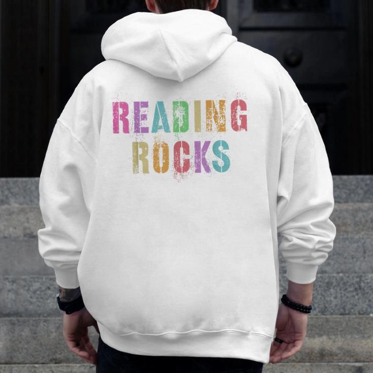 READING ROCKS English Teacher ELA ABCD Read Star Kinder Men Zip Up Hoodie Back Print, English Teacher Gifts, funny design READING ROCKS English Teacher ELA ABCD Read Star Kinder Men Zip Up Hoodie Back Print, English Teacher Gifts, funny design