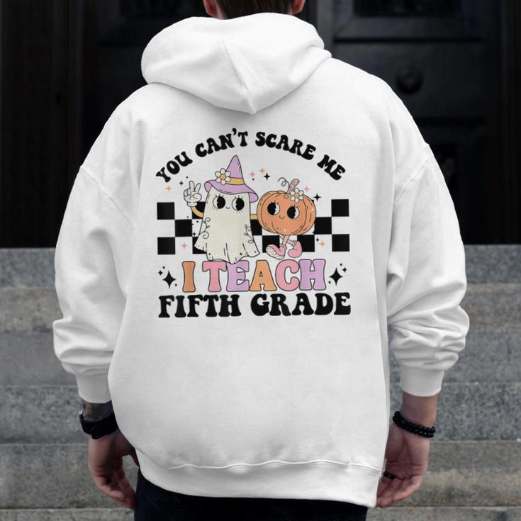 Retro You Can't Scare Me I Teach 5th Grade Teacher Halloween Men Zip Up Hoodie Back Print, funny design Retro You Can't Scare Me I Teach 5th Grade Teacher Halloween Men Zip Up Hoodie Back Print, funny design