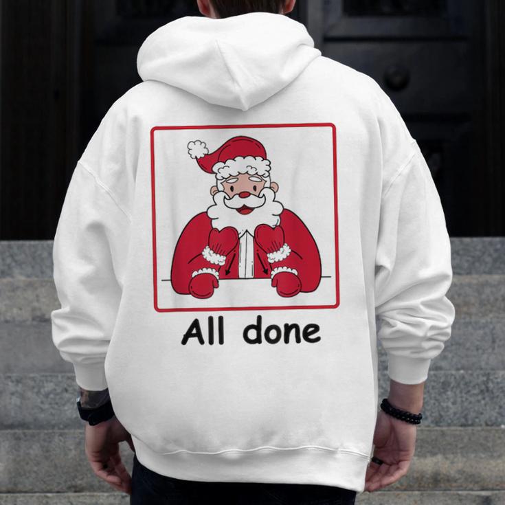 Retro All Done Christmas Special Ed Teacher Team Santa Women Men Zip Up Hoodie Back Print, funny design Retro All Done Christmas Special Ed Teacher Team Santa Women Men Zip Up Hoodie Back Print, funny design