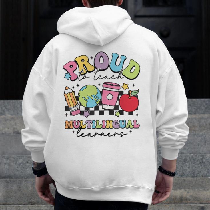 Retro Proud To Teach Multilingual Learners English Teacher Men Zip Up Hoodie Back Print, English Teacher Gifts, funny design Retro Proud To Teach Multilingual Learners English Teacher Men Zip Up Hoodie Back Print, English Teacher Gifts, funny design