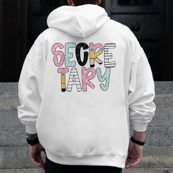 Retro Secretary Back To School Teacher Appreciation Men Zip Up Hoodie Back Print, funny design Retro Secretary Back To School Teacher Appreciation Men Zip Up Hoodie Back Print, funny design