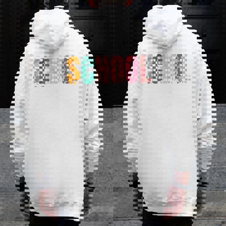 School Psychologist Rainbow Psychology Teacher Men Zip Up Hoodie Back Print, funny design