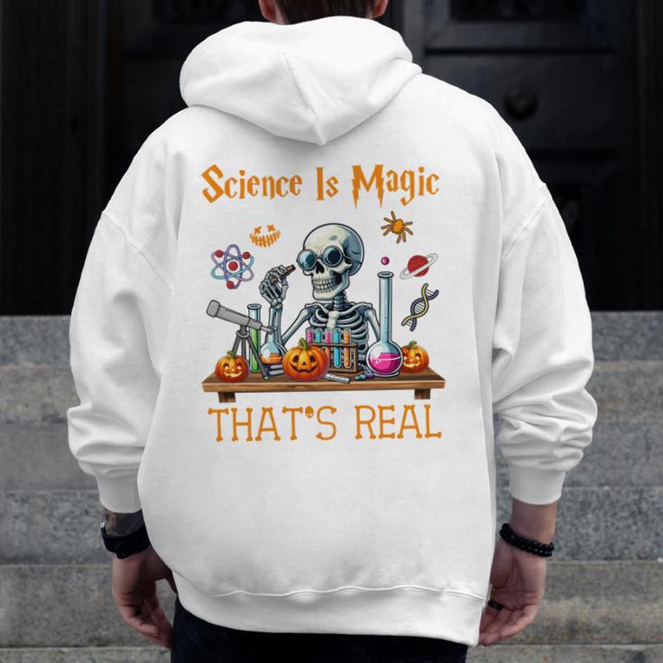 Science Is Magic Halloween Skeleton Students Teacher Men Zip Up Hoodie Back Print, Science Teacher Gifts, funny design Science Is Magic Halloween Skeleton Students Teacher Men Zip Up Hoodie Back Print, Science Teacher Gifts, funny design