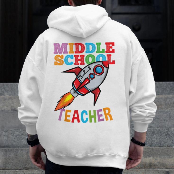 Space Middle School Teacher Back To School Men Women Kids Men Zip Up Hoodie Back Print, funny design Space Middle School Teacher Back To School Men Women Kids Men Zip Up Hoodie Back Print, funny design