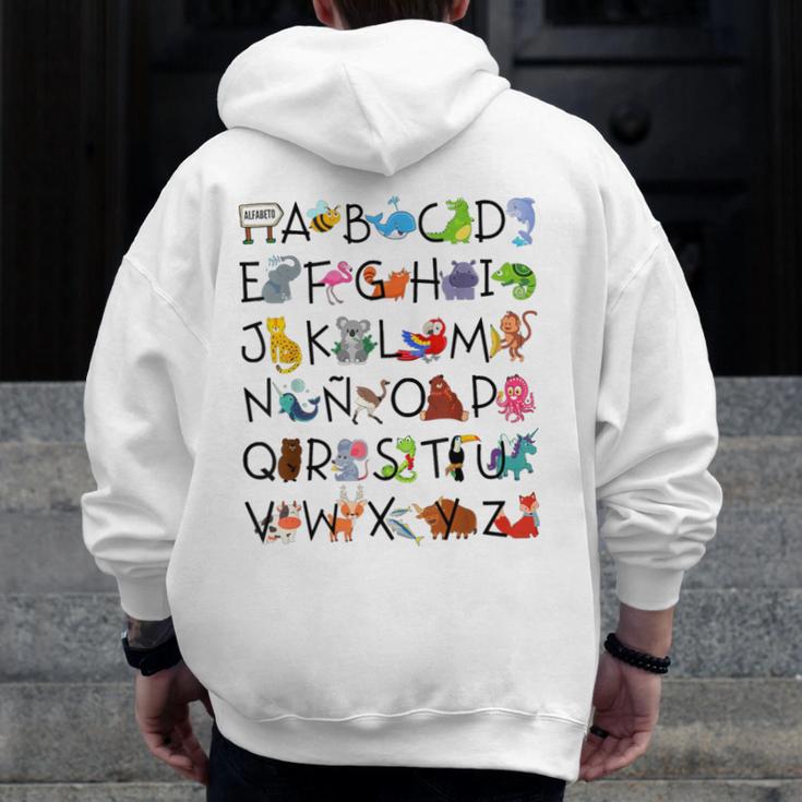 SPANISH ALPHABET MAESTRA SPANISH TEACHER Men Zip Up Hoodie Back Print, funny design SPANISH ALPHABET MAESTRA SPANISH TEACHER Men Zip Up Hoodie Back Print, funny design