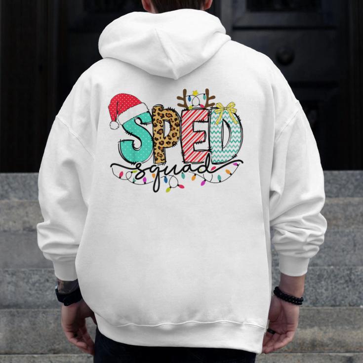 SPED Squad Special Education Teacher Autism Christmas Women Men Zip Up Hoodie Back Print, funny design