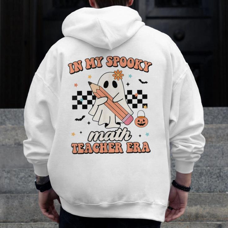 In My Spooky Math Teacher Era Groovy Retro Halloween Costume For Men Women Men Zip Up Hoodie Back Print, Groovy Teacher Gifts, funny design In My Spooky Math Teacher Era Groovy Retro Halloween Costume For Men Women Men Zip Up Hoodie Back Print, Groovy Teacher Gifts, funny design