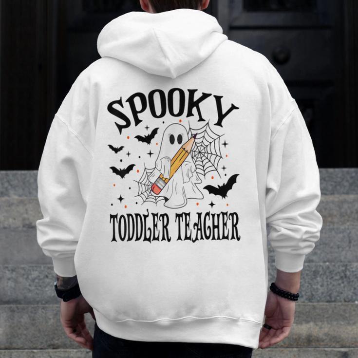 Spooky Toddler Teacher Halloween School Men Zip Up Hoodie Back Print, funny design