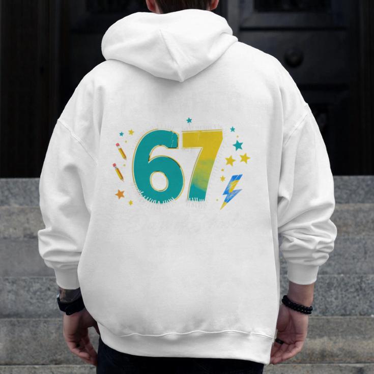 I Survived 67 Days Of School Teachers Students Meme Men Zip Up Hoodie Back Print, funny design I Survived 67 Days Of School Teachers Students Meme Men Zip Up Hoodie Back Print, funny design