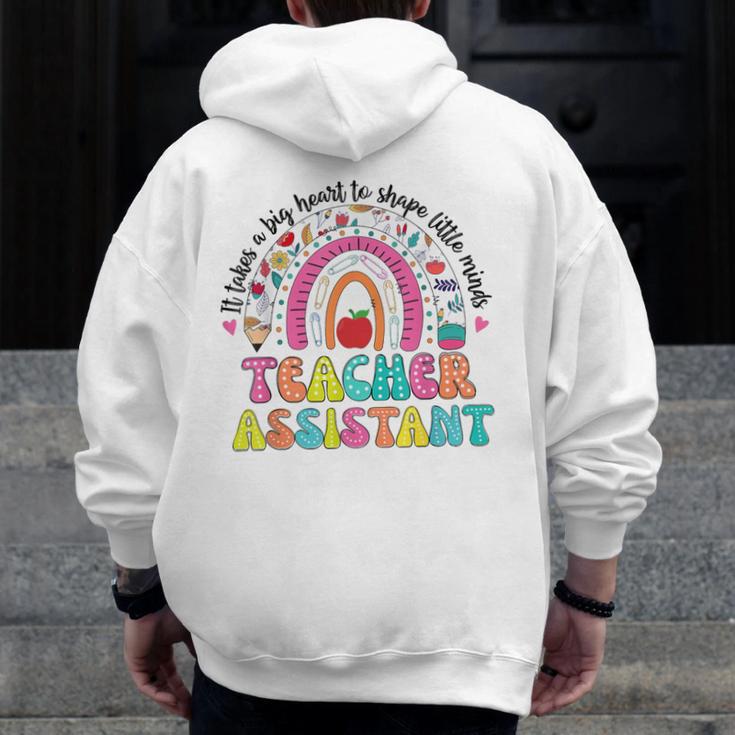 It Takes A Big Heart To Shape Little Minds Teacher Assistant Men Zip Up Hoodie Back Print, funny design It Takes A Big Heart To Shape Little Minds Teacher Assistant Men Zip Up Hoodie Back Print, funny design