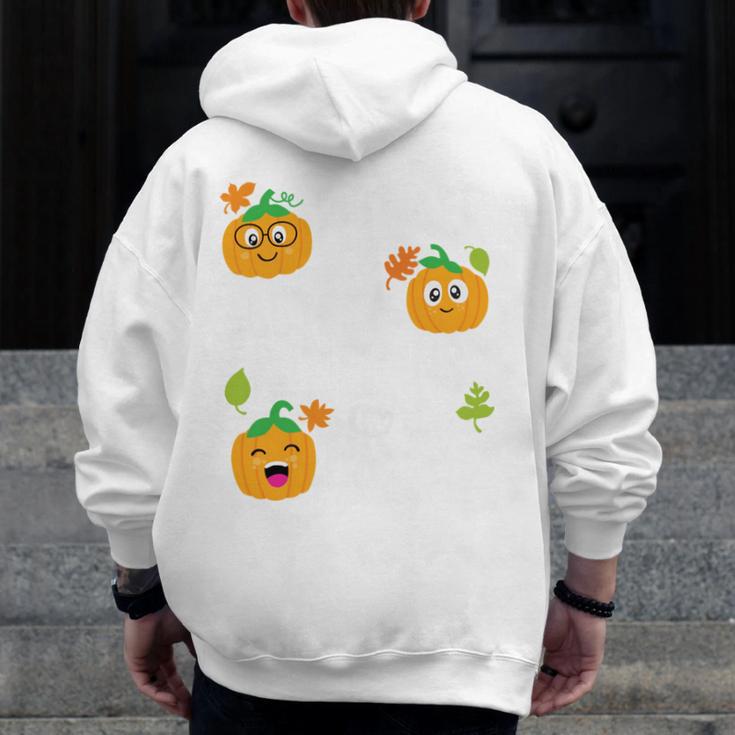 I Teach The Cutest Pumpkins In The Patch Teacher Men Zip Up Hoodie Back Print, funny design