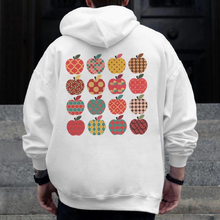 Teacher Apple Back To School Art For School Supplies Men Zip Up Hoodie Back Print, funny design