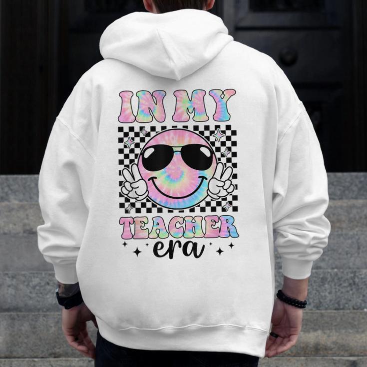 In My Teacher Era Groovy Tie Dye Back To School Cute Teacher Men Zip Up Hoodie Back Print, Groovy Teacher Gifts, funny design In My Teacher Era Groovy Tie Dye Back To School Cute Teacher Men Zip Up Hoodie Back Print, Groovy Teacher Gifts, funny design