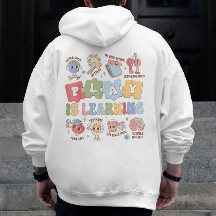 Teacher Groovy Play Is Learning Back To School Men Zip Up Hoodie Back Print, Groovy Teacher Gifts, funny design Teacher Groovy Play Is Learning Back To School Men Zip Up Hoodie Back Print, Groovy Teacher Gifts, funny design