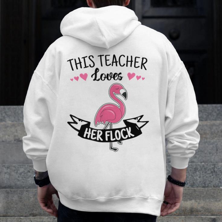 This Teacher Loves Her Flock Cute Flamingo Teacher Men Zip Up Hoodie Back Print, funny design This Teacher Loves Her Flock Cute Flamingo Teacher Men Zip Up Hoodie Back Print, funny design