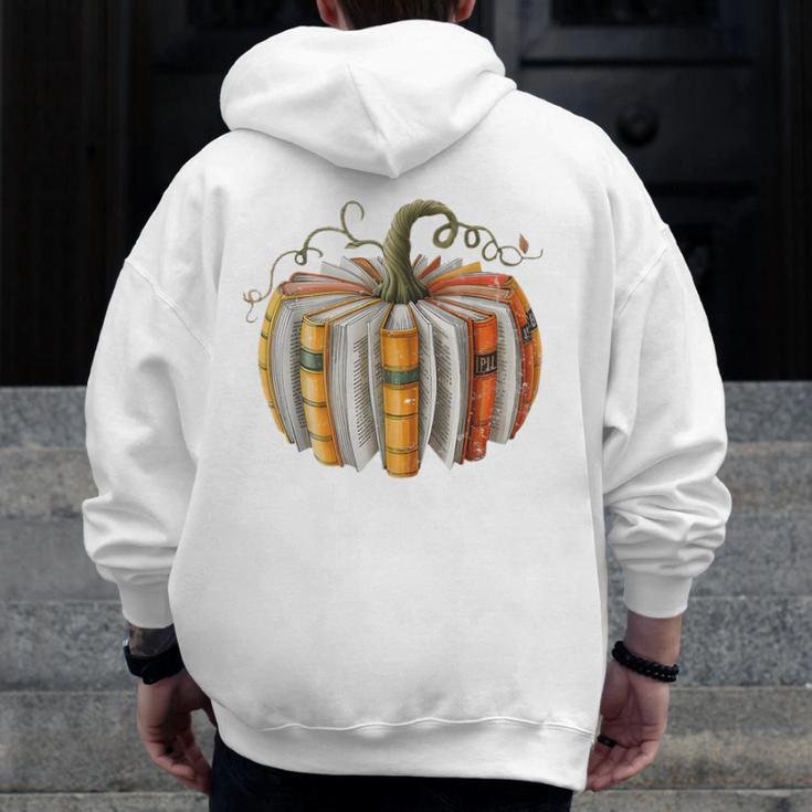 Teachers Students Fall Book Pumpkin Fall Librarians Bookworm Men Zip Up Hoodie Back Print, funny design Teachers Students Fall Book Pumpkin Fall Librarians Bookworm Men Zip Up Hoodie Back Print, funny design