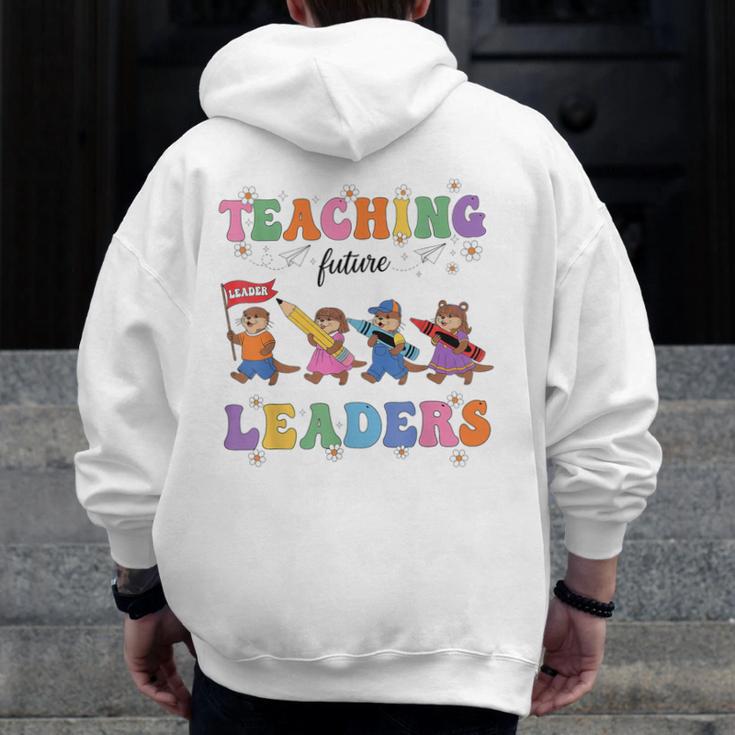 Teaching Future Leaders Otter Back To School Teacher Men Zip Up Hoodie Back Print, Future Teacher Gifts, funny design Teaching Future Leaders Otter Back To School Teacher Men Zip Up Hoodie Back Print, Future Teacher Gifts, funny design