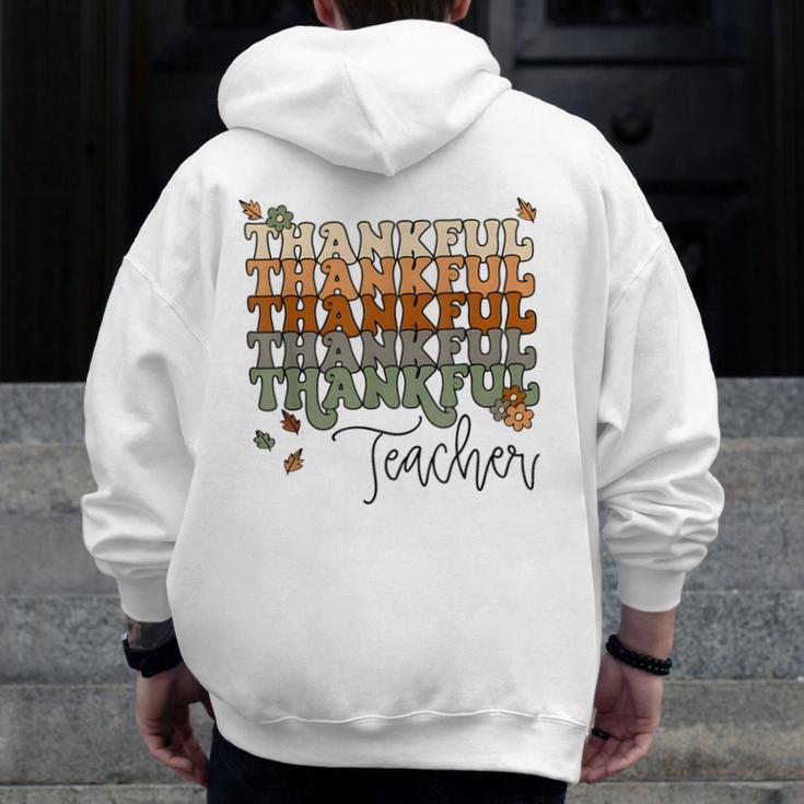 Thankful Teacher Thanksgiving Fall Pumpkin Turkey Men Zip Up Hoodie Back Print, funny design Thankful Teacher Thanksgiving Fall Pumpkin Turkey Men Zip Up Hoodie Back Print, funny design