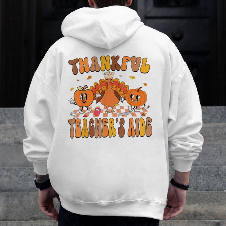 Thankful Teacher's Aide Thanksgiving Autumn Fall Women Men Men Zip Up Hoodie Back Print, funny design Thankful Teacher's Aide Thanksgiving Autumn Fall Women Men Men Zip Up Hoodie Back Print, funny design
