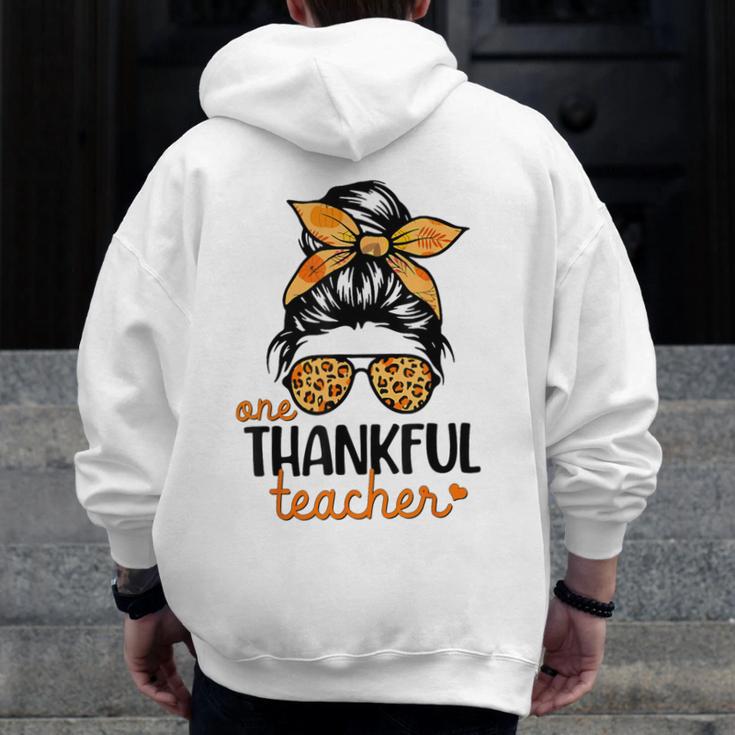 Thanksgiving Shirt Teacher Women Messy Bun Thankful Teacher Men Zip Up Hoodie Back Print, funny design Thanksgiving Shirt Teacher Women Messy Bun Thankful Teacher Men Zip Up Hoodie Back Print, funny design