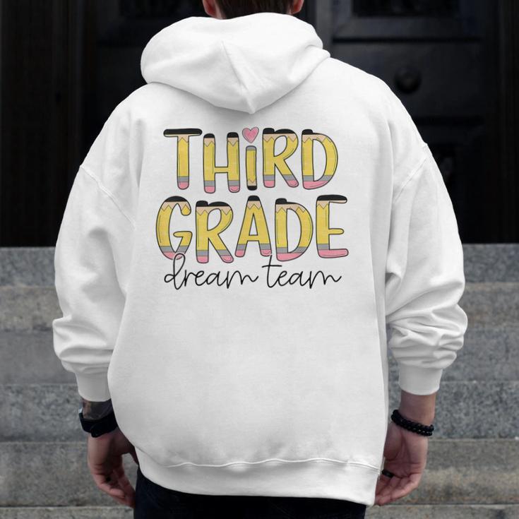Third Grade Dream Team 3rd Grade Teacher Back To School Kids Men Zip Up Hoodie Back Print, funny design Third Grade Dream Team 3rd Grade Teacher Back To School Kids Men Zip Up Hoodie Back Print, funny design