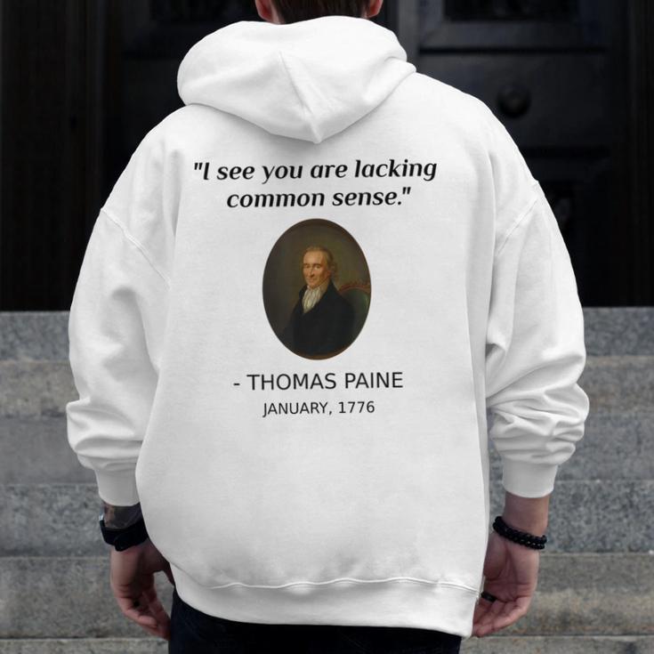 Thomas Paine Common Sense USA History Teacher Student Men Zip Up Hoodie Back Print, History Teacher Gifts, funny design Thomas Paine Common Sense USA History Teacher Student Men Zip Up Hoodie Back Print, History Teacher Gifts, funny design
