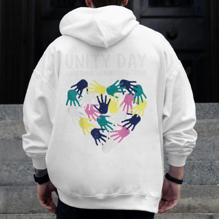 Together Against Bullying Unity Day Teachers Kids Toddler Men Zip Up Hoodie Back Print, funny design Together Against Bullying Unity Day Teachers Kids Toddler Men Zip Up Hoodie Back Print, funny design