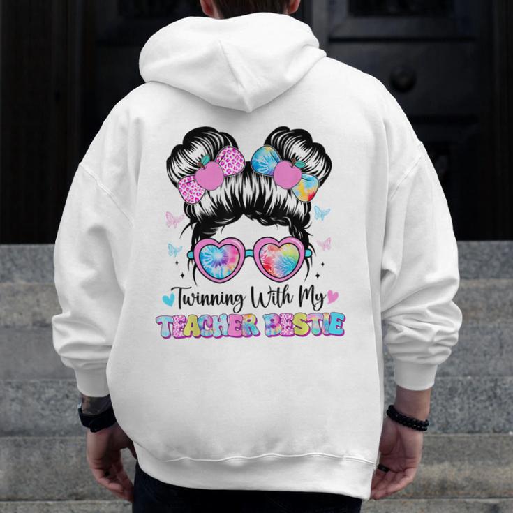 Twinning With My Teacher Bestie Twin Day Friends Teacher Men Zip Up Hoodie Back Print, Friend Gifts, funny design Twinning With My Teacher Bestie Twin Day Friends Teacher Men Zip Up Hoodie Back Print, Friend Gifts, funny design