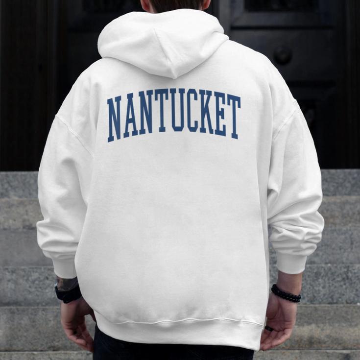 Varsity Grey Nantucket Men Zip Up Hoodie Back Print, funny design