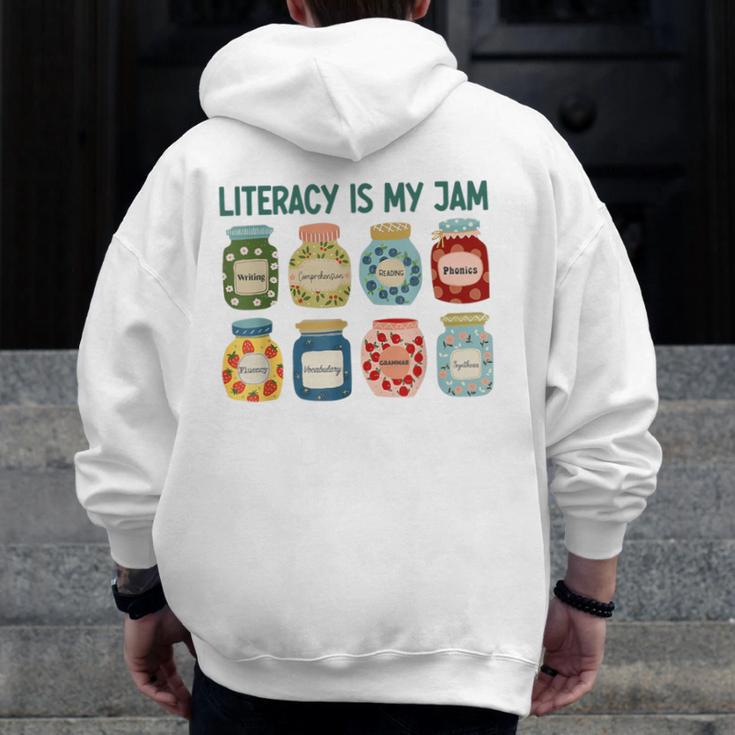 Women Literacy Is My Jam Literacy Teacher Reading Teacher Men Zip Up Hoodie Back Print, funny design Women Literacy Is My Jam Literacy Teacher Reading Teacher Men Zip Up Hoodie Back Print, funny design