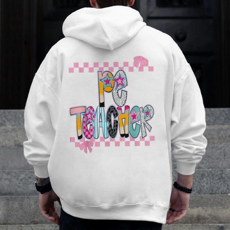 Women PE Teacher Back To School Physical Education Teacher Men Zip Up Hoodie Back Print, Pe Teacher Gifts, funny design